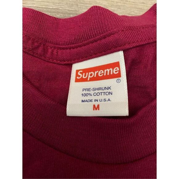 Supreme Blank Long Sleeve Red T-Shirt Men’s Size Medium - Picture 3 of 3